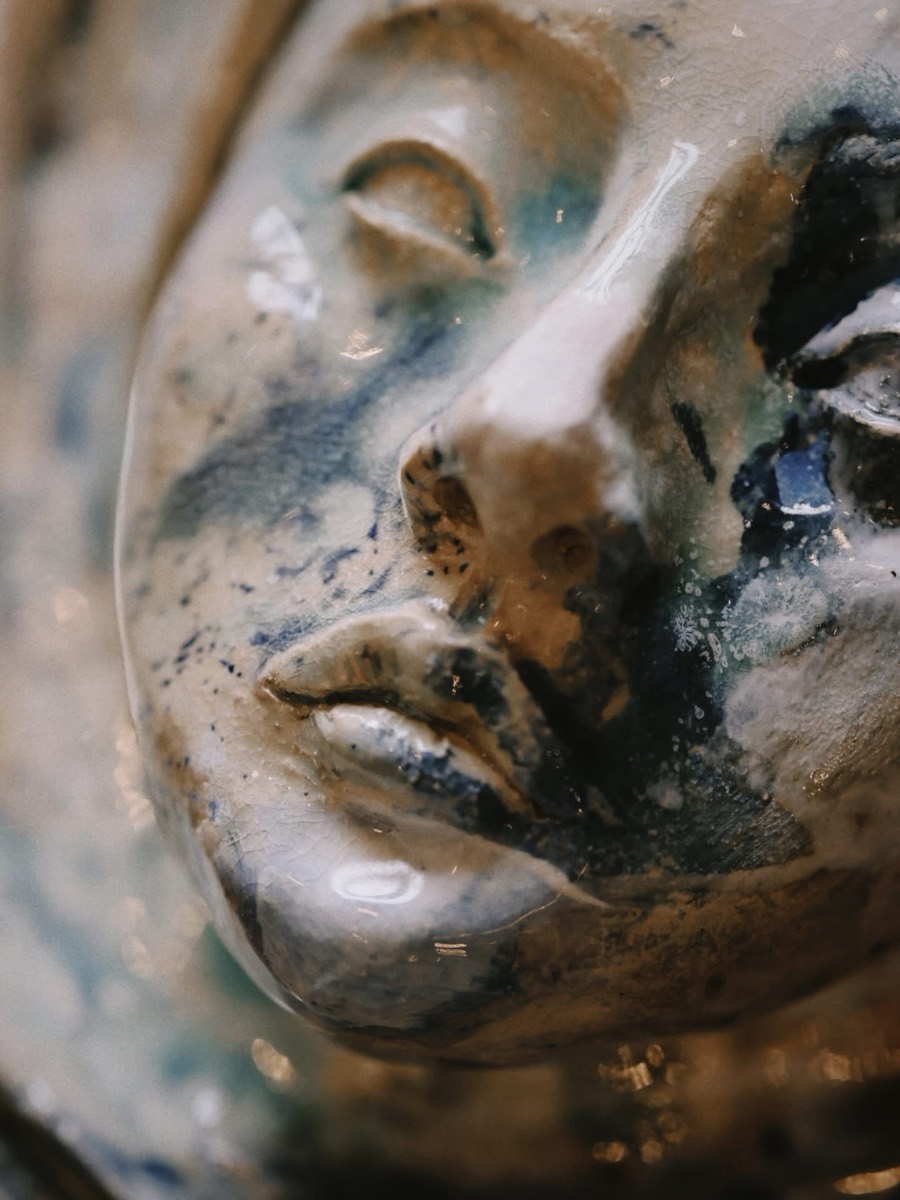 Ceramic sculpture detail from the studio of Kirsi Salo